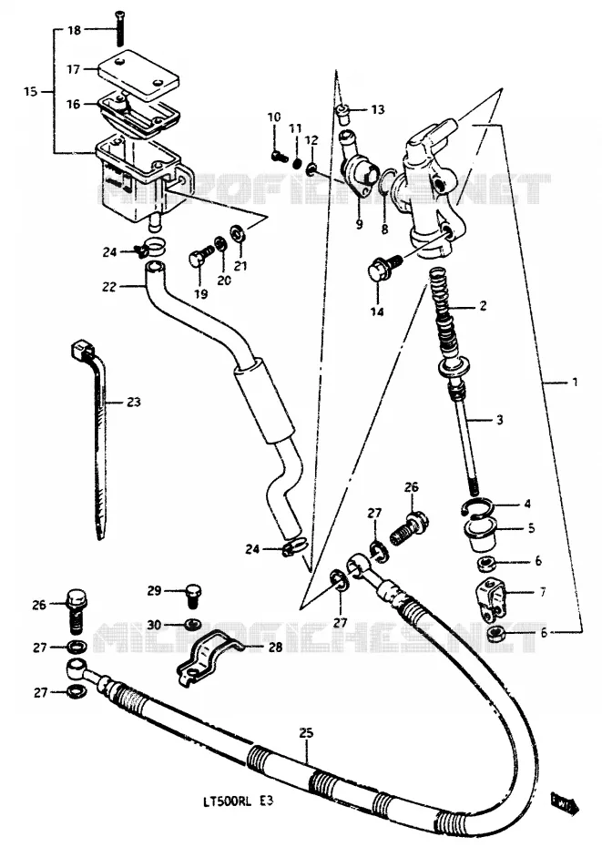 MAITRE CYLINDRE ARRIERE Suzuki QUAD 500 QUADRACER 1987  LT500RH(H/J/K/L)