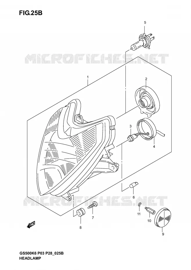 PHARE (GS500FK4/K5/K6) Suzuki MOTO 500 GS-E 2004  GS500K4(P3)