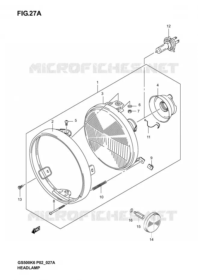 PHARE (GS500K4/K5/K6 P24) Suzuki MOTO 500 GS-F 2006  GS500FK6(P19)