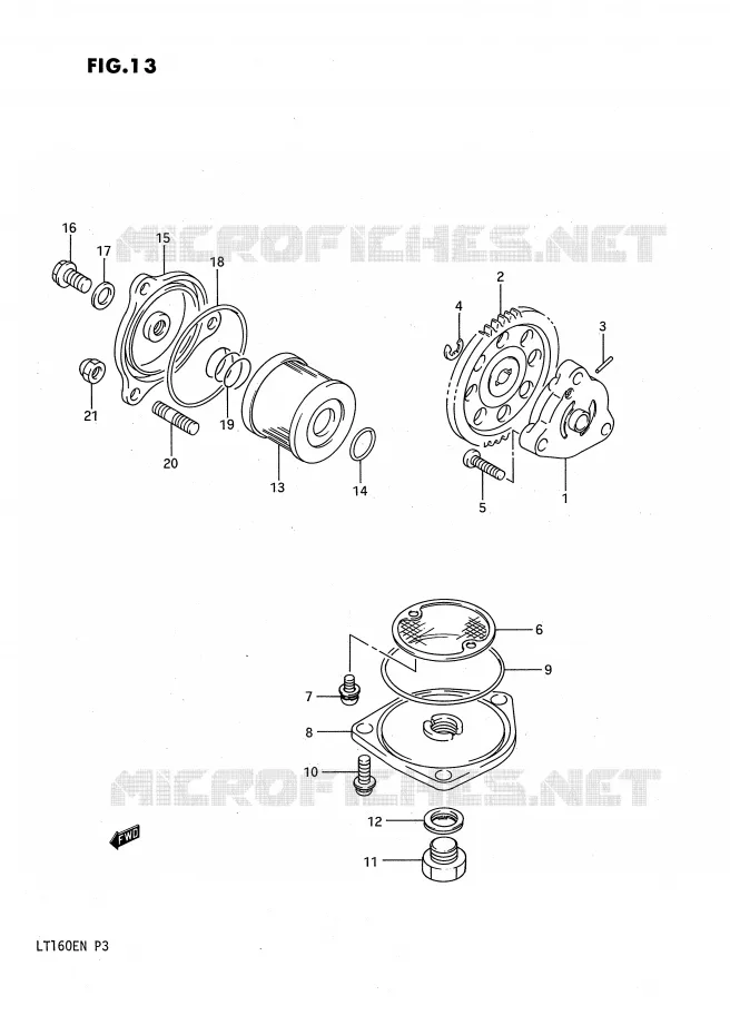 POMPE A HUILE - POMPE A ESSENCE Suzuki QUAD 160 QUADRUNNER 1989  LT160EK(P3)