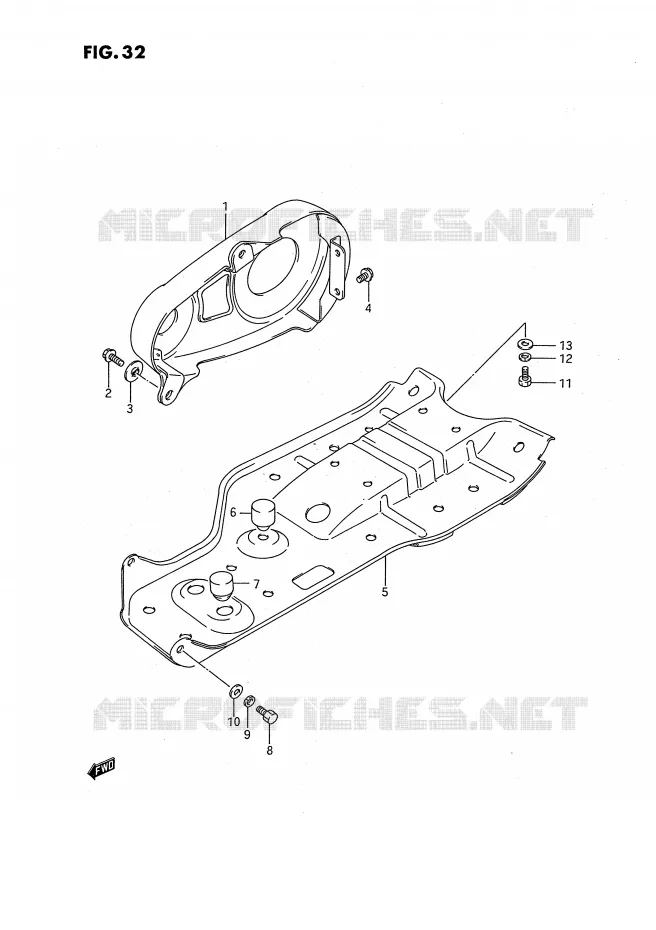 PROTECTION INFERIEURE Suzuki QUAD 80 QUADSPORT 1989  LT80K(P3)
