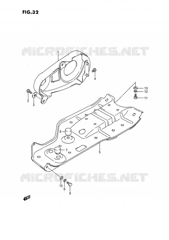 PROTECTION INFERIEURE Suzuki QUAD 80 QUADSPORT 1990  LT80L(P1)
