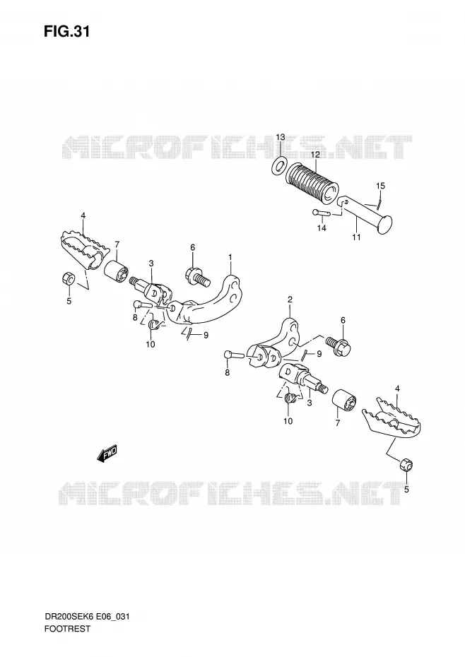 REPOSE PIED (E6) Suzuki MOTO 200 DR 2009  DR200SEK9(E6)