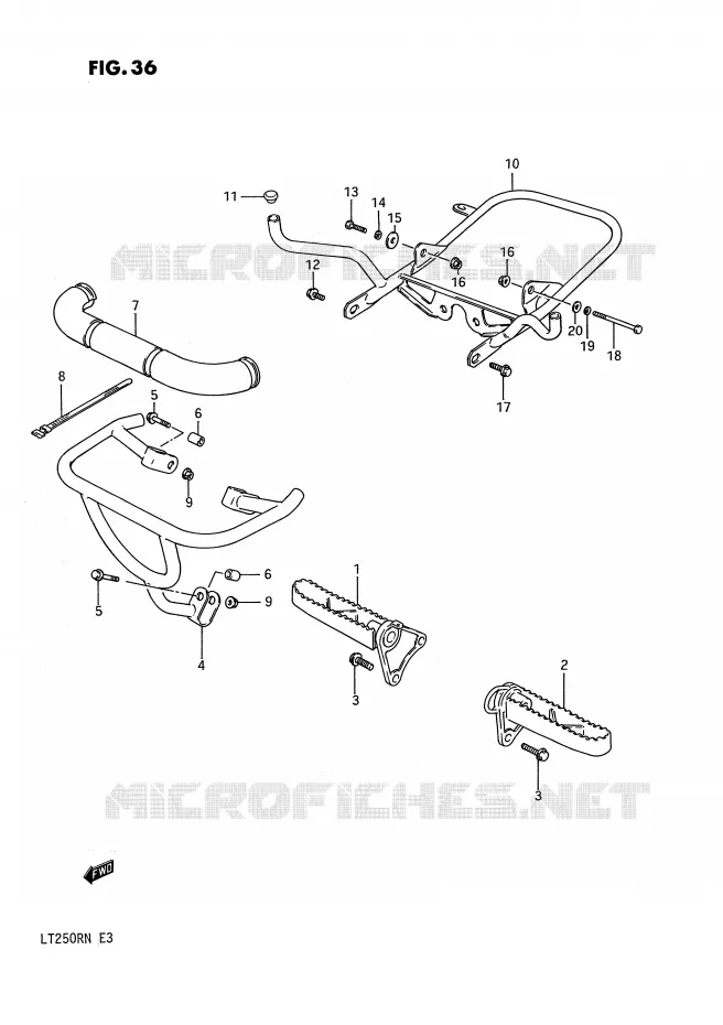 REPOSE PIED (MODELE F/G) Suzuki QUAD 250 QUADRACER 1987  LT250RH(E3)