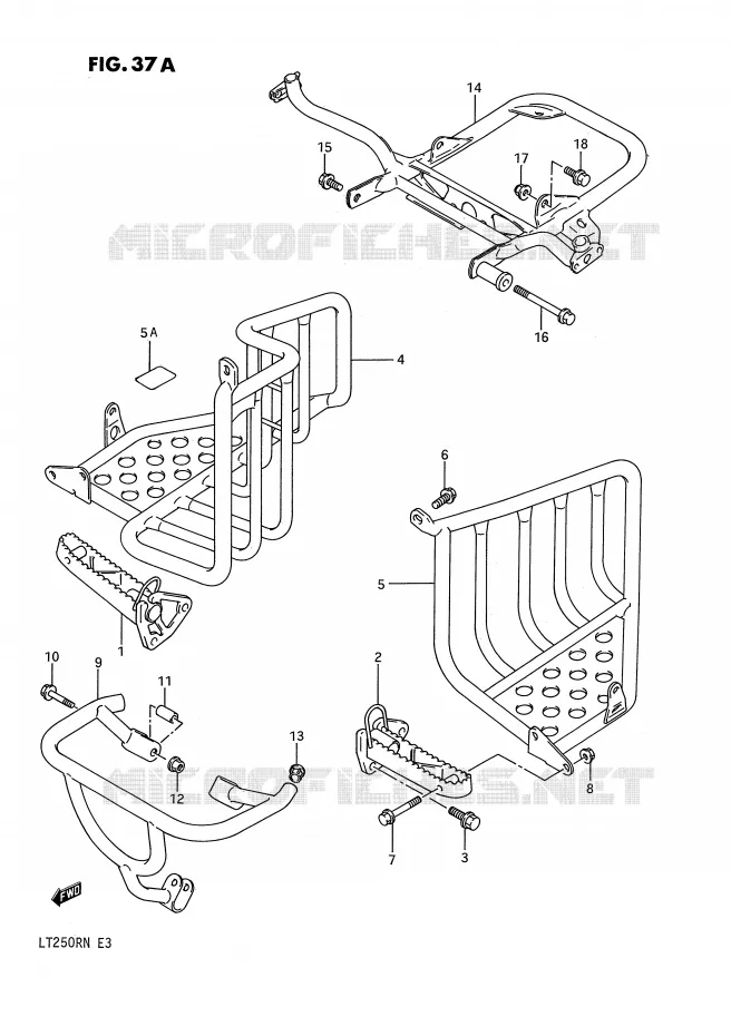 REPOSE PIED (MODELE M/N) Suzuki QUAD 250 QUADRACER 1986  LT250RG(E3)