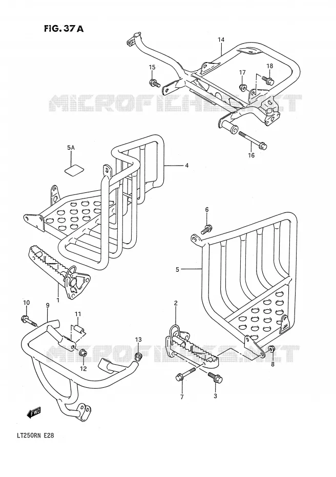 REPOSE PIED (MODELE M/N) Suzuki QUAD 250 QUADRACER 1990  LT250RL(E28)