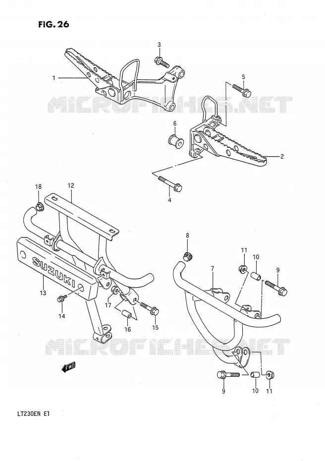 REPOSE PIED Suzuki QUAD 230 QUADSPORT 1990  LT230EL(E1)