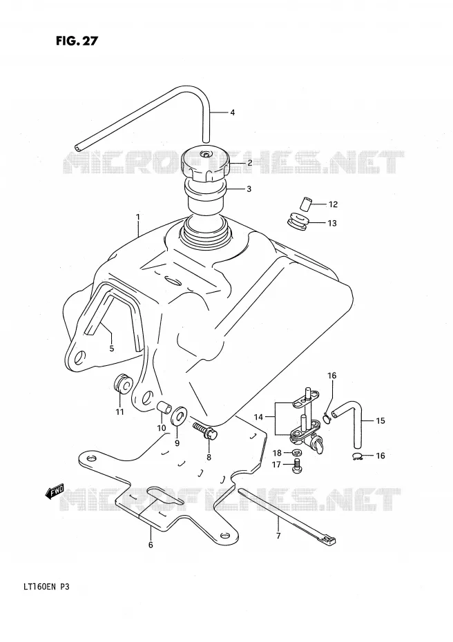 RESERVOIR D'ESSENCE Suzuki QUAD 160 QUADRUNNER 1992  LT160EN(P3)
