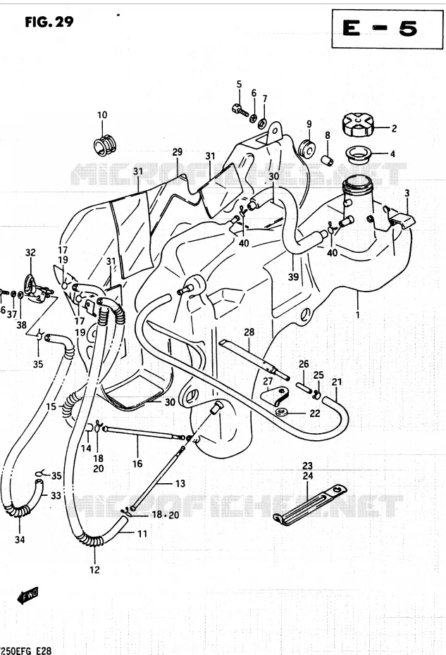 RESERVOIR D'ESSENCE Suzuki QUAD 250 QUADRUNNER 1985  LT250EF(F/2/G)