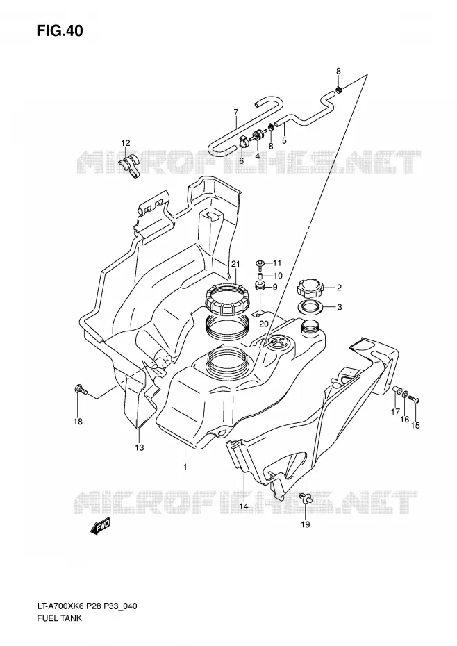 RESERVOIR D'ESSENCE Suzuki QUAD 700 KINGQUAD 2007  LT-A700XK7(P28/P33)