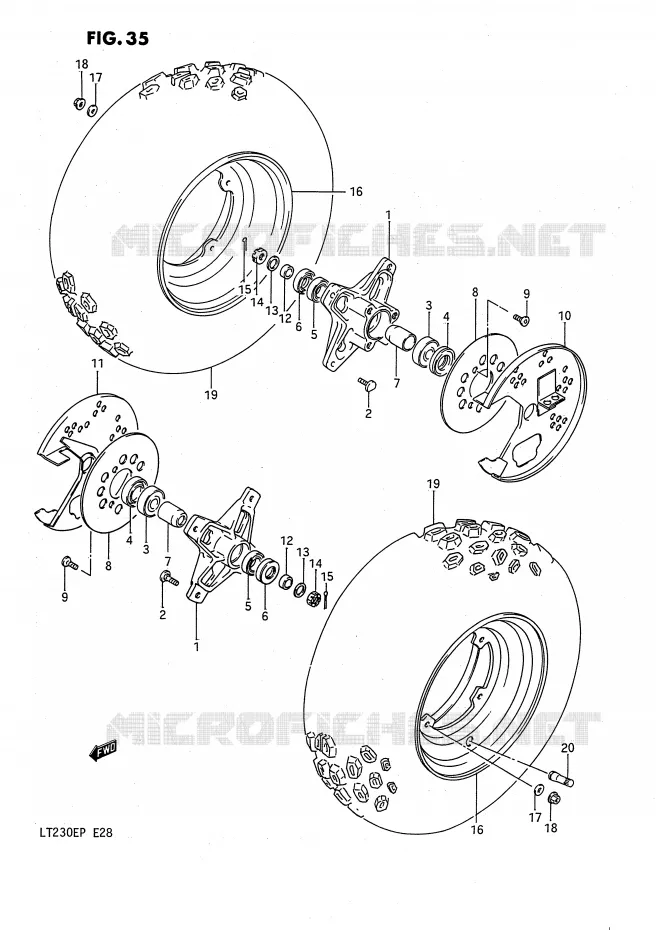 ROUE AVANT Suzuki QUAD 230 QUADSPORT 1993  LT230EP(E28)