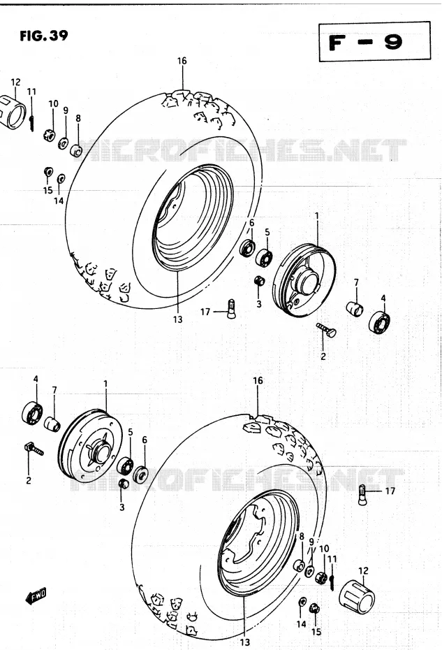 ROUE AVANT Suzuki QUAD 250 QUADRUNNER 1987  LT250EF(F/2/G)