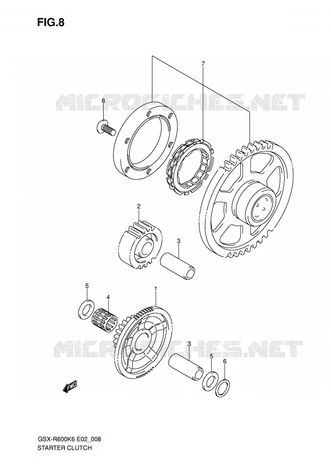 ROUE LIBRE DE DEMARREUR Suzuki MOTO 600 GSX-R 2007  GSX-R600K7(E2)