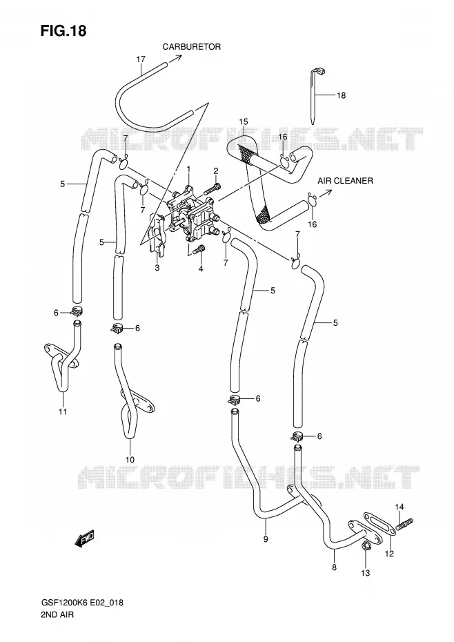 SYSTÈME DE RECYCLAGE GAZ D'ECHAPPEMENT Suzuki MOTO 1200 BANDIT-S 2006  GSF1200SAK6(E2)