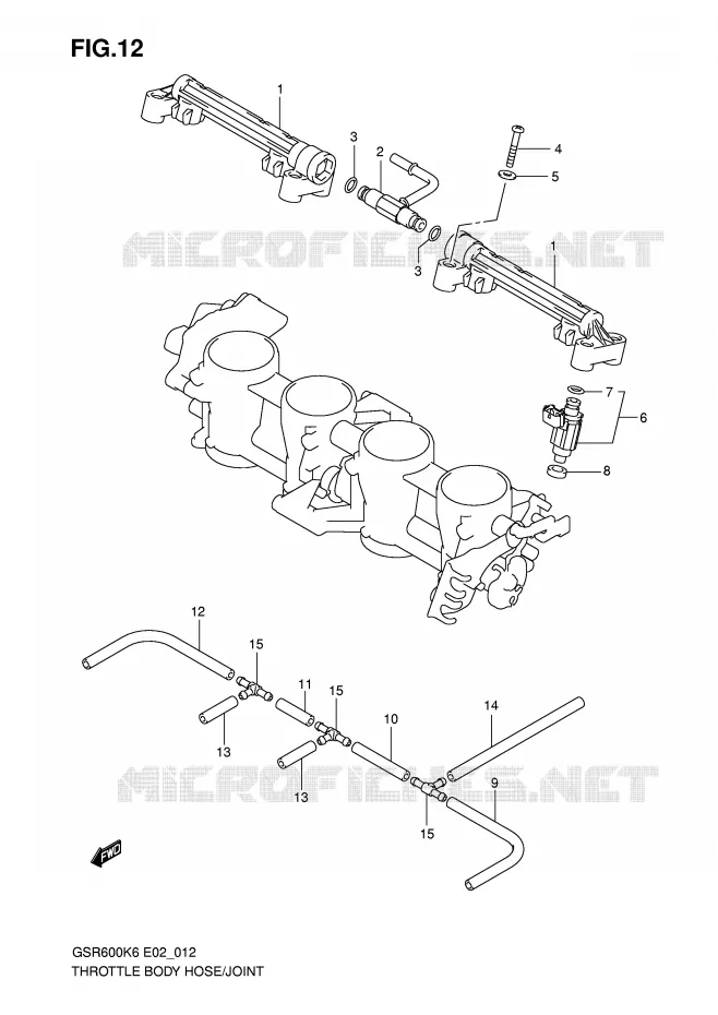 SYSTÈME D'INJECTION Suzuki MOTO 600 GSR 2010  GSR600L0(E2)