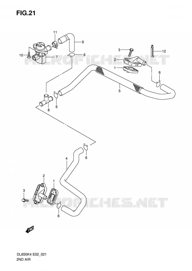 SYSTEME RECYCLAGE GAZ ECHAPPEMENT Suzuki MOTO 650 V-STROM 2006  DL650U3K6(E2)