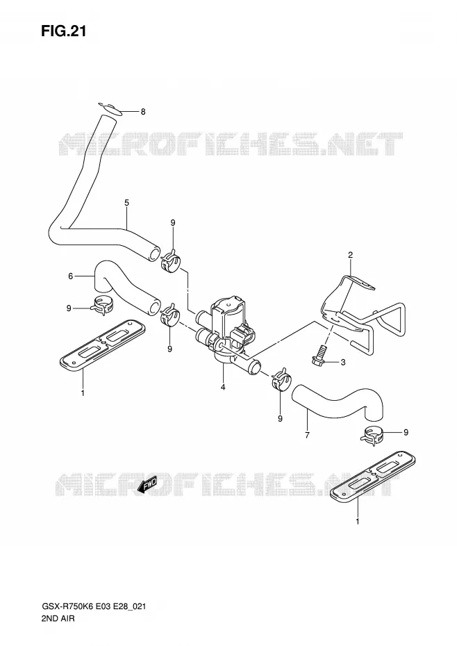 SYSTEME RECYCLAGE GAZ ECHAPPEMENT Suzuki MOTO 750 GSX-R 2007  GSX-R750K7(E3/E28)