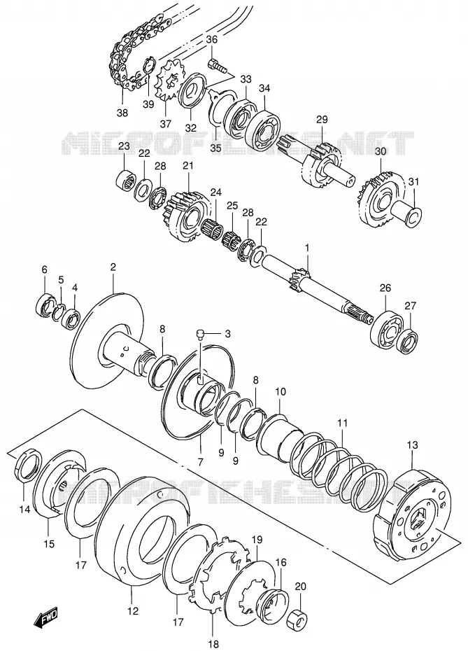 TRANSMISSION (2) Suzuki QUAD 80 QUADSPORT 2002  LT80K2(P3/P28)