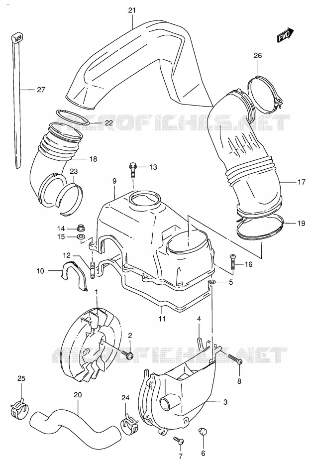 VENTILATEUR DE REFROIDISSEMENT Suzuki QUAD 80 QUADSPORT 2005  LT80K5(P3/P28)