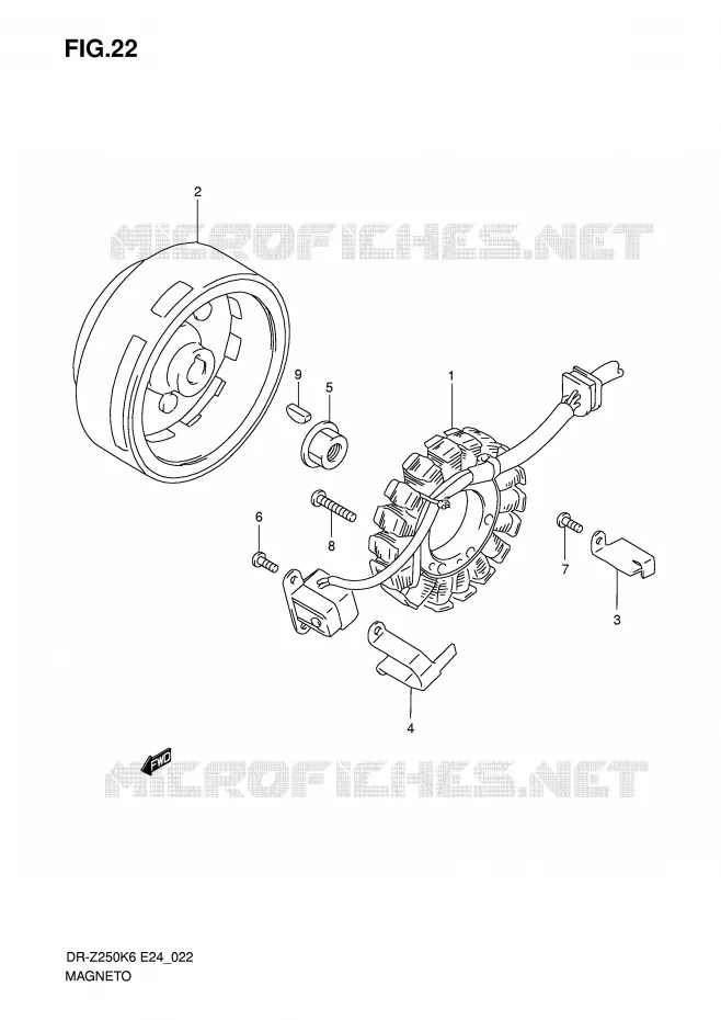 ALLUMAGE ROTOR - STATOR Suzuki MOTO 400 DR-Z 2009  DR-Z250K9(E24)