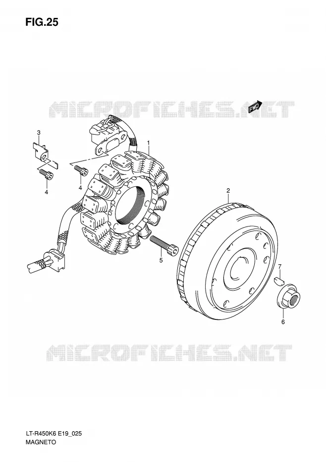 ALLUMAGE ROTOR - STATOR Suzuki QUAD 450 QUADRACER 2007  LT-R450K7(E19)