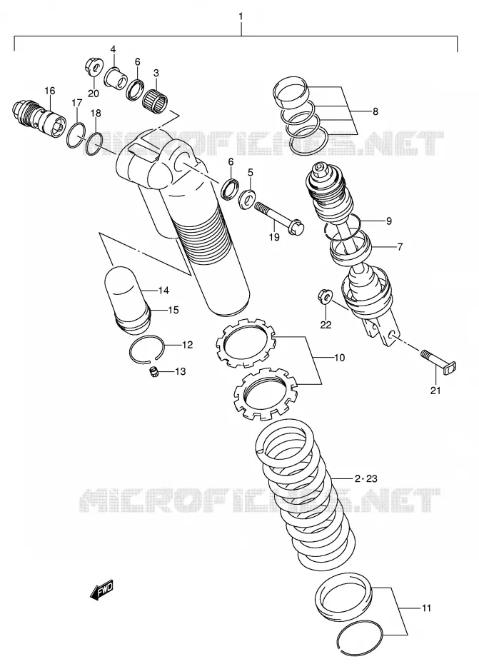 AMORTISSEUR ARRIERE (MODELE K5) Suzuki MOTO 450 RM-Z 2007  RM-Z450K7(E3/E28)