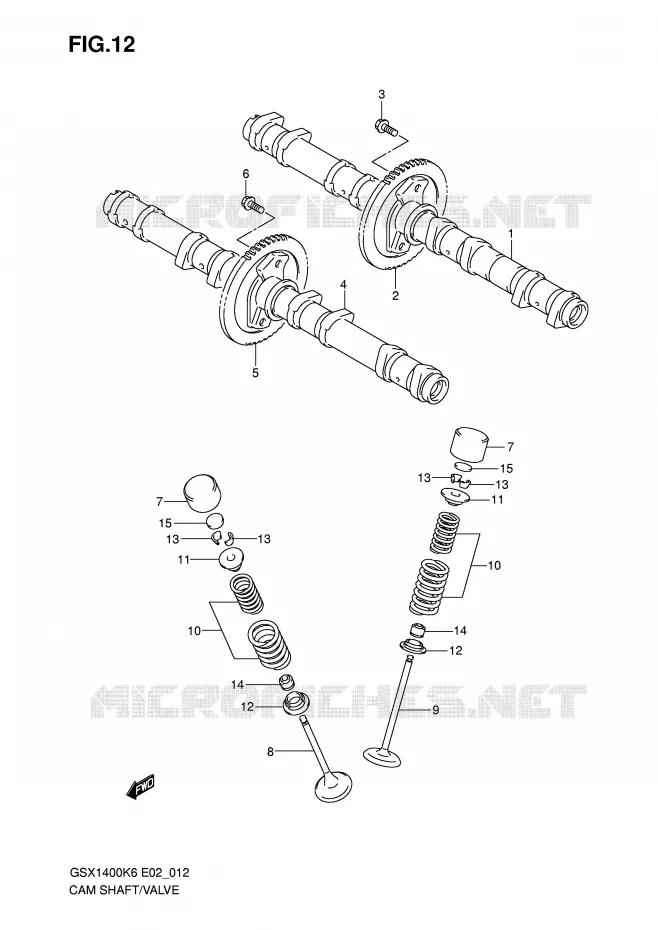 ARBRE A CAMES - SOUPAPES Suzuki MOTO 1400 GSX 2006  GSX1400K6(E2)