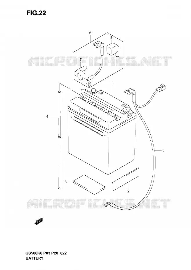 BATTERIE Suzuki MOTO 500 GS-E 2004  GS500K4(P3)