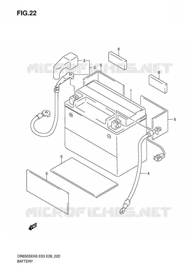 BATTERIE Suzuki MOTO 650 DR 2006  DR650SEK6(E3/E28)
