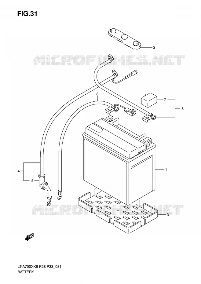 BATTERIE Suzuki QUAD 700 KINGQUAD 2006  LT-A700XK6(P28/P33)