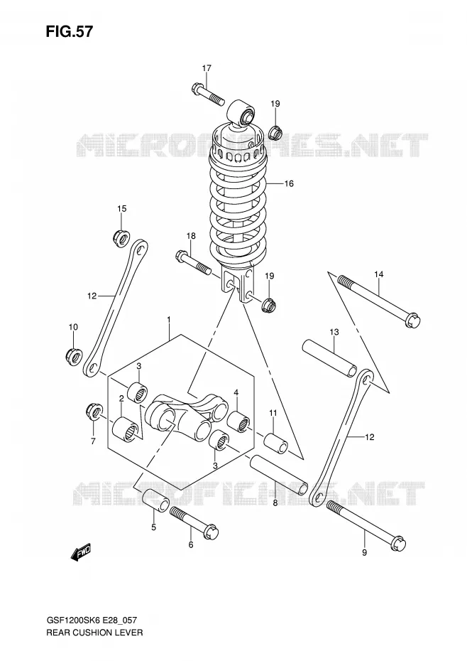 BIELLETTE DE SUSPENSION ARRIERE Suzuki MOTO 1200 BANDIT 2006  GSF1200SK6(E28)