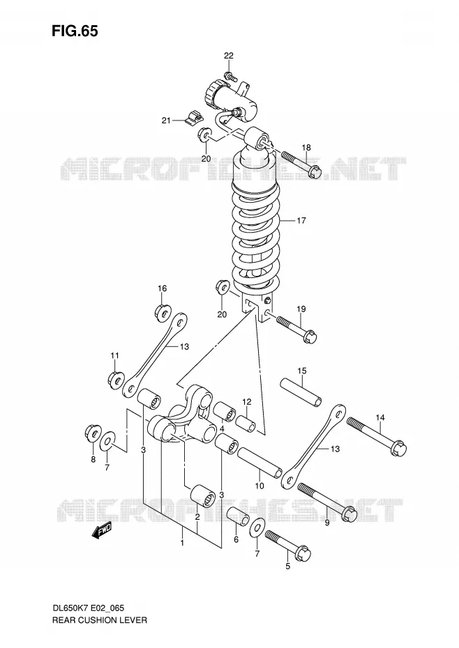 BIELLETTE DE SUSPENSION ARRIERE Suzuki MOTO 650 V-STROM 2008  DL650K8(E2)