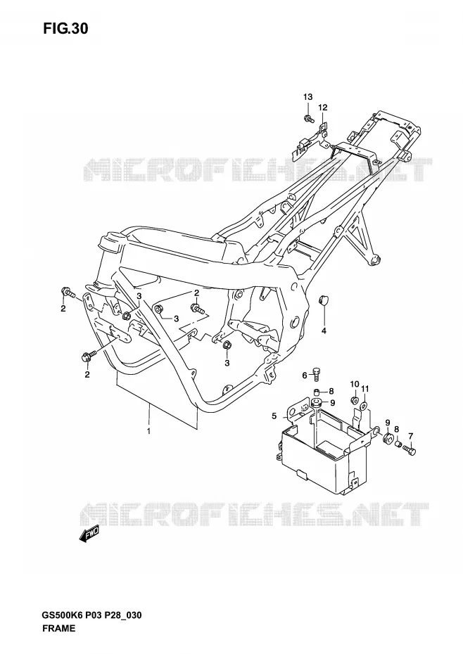 CADRE (MODELE K3) Suzuki MOTO 500 GS-E 2004  GS500K4(P3)