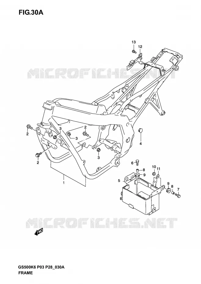 CADRE (MODELE K4/K5/K6) Suzuki MOTO 500 GS-E 2005  GS500K5(P3)