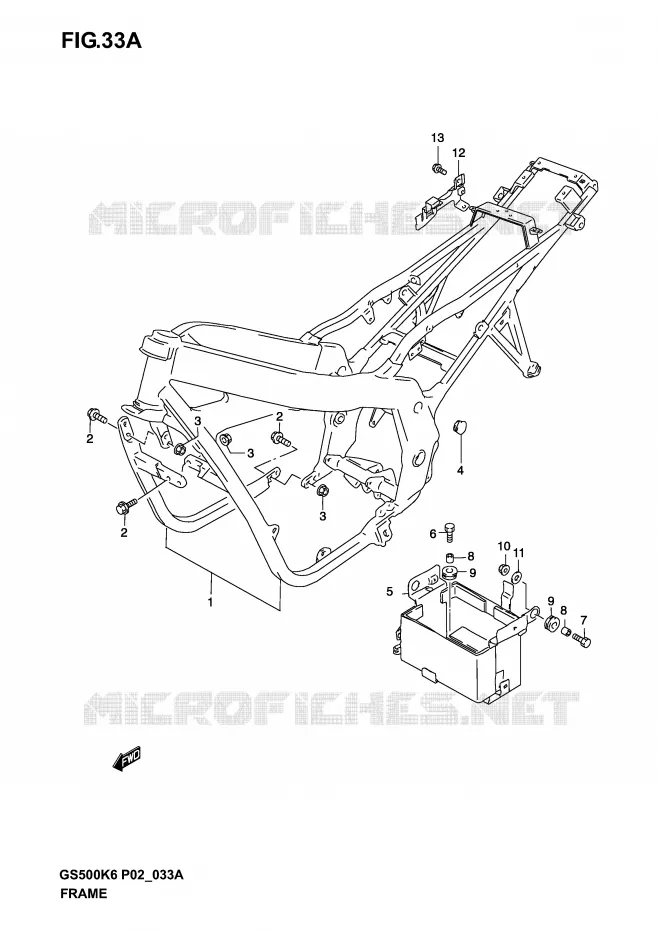 CADRE (MODELE K4/K5/K6) Suzuki MOTO 500 GS-F 2005  GS500FUK5(P19)