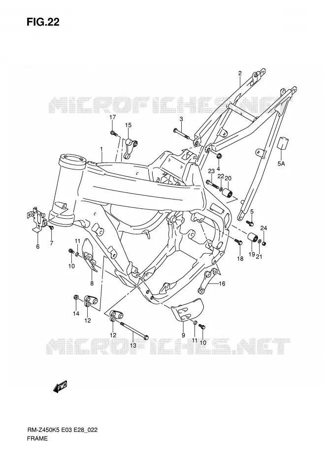 CADRE Suzuki MOTO 450 RM-Z 2006  RM-Z450K6(E3/E28)