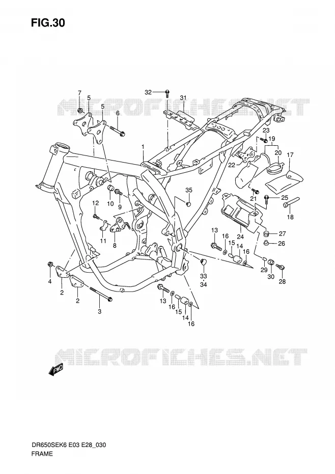 CADRE Suzuki MOTO 650 DR 2006  DR650SEK6(E3/E28)