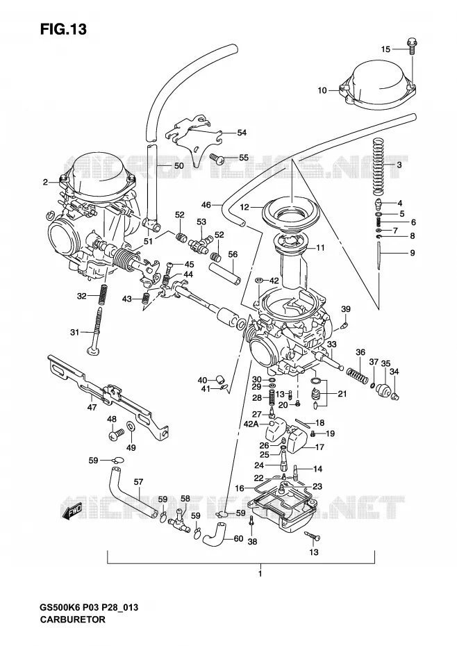 CARBURATEUR (MODELE K3) Suzuki MOTO 500 GS-E 2005  GS500K5(P3)
