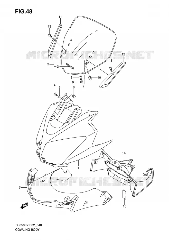 CARENAGES - ETIQUETTES Suzuki MOTO 650 V-STROM 2008  DL650U3K8(E2)