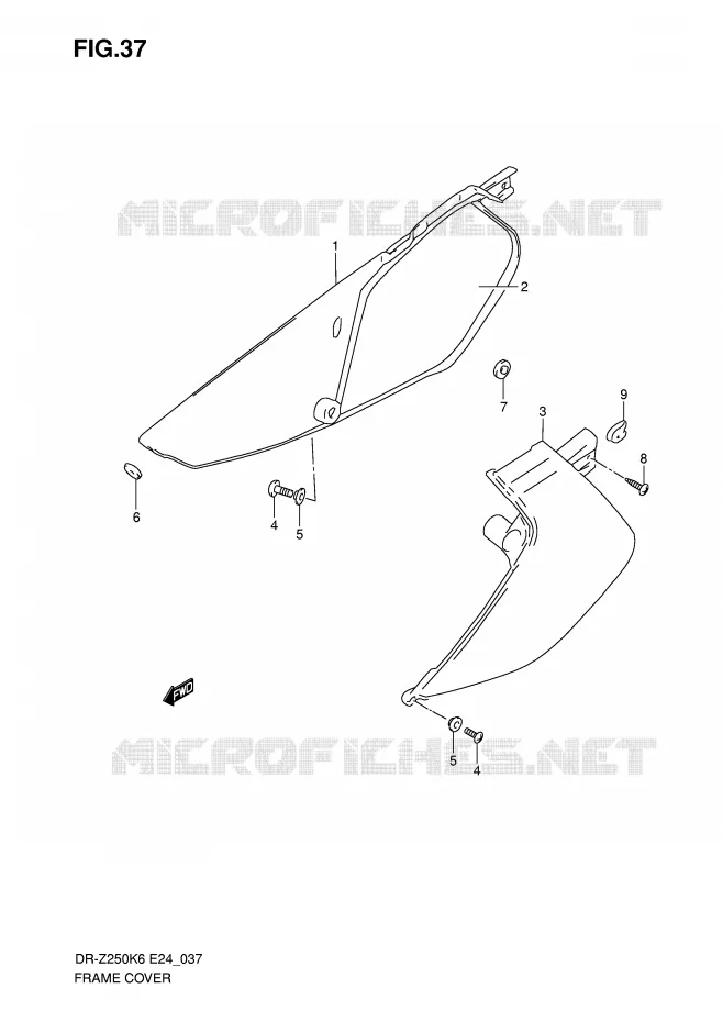 CARENAGES ARRIERE Suzuki MOTO 250 DR-Z 2006  DR-Z250K6(E24)