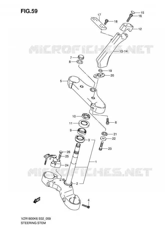 COLONNE DE DIRECTION Suzuki MOTO 1800 INTRUDER 2007  VZR1800U2K7(E2)