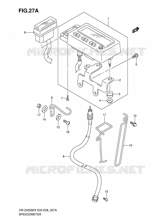COMPTEUR (MODEL K6/K7/K8/K9) Suzuki MOTO 400 DR-Z 2006  DR-Z400SK6(E3/E28)
