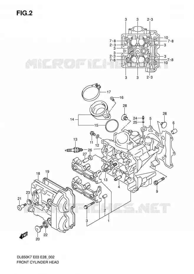 CULASSE AVANT Suzuki MOTO 650 V-STROM 2008  DL650AK8(E3/E28)