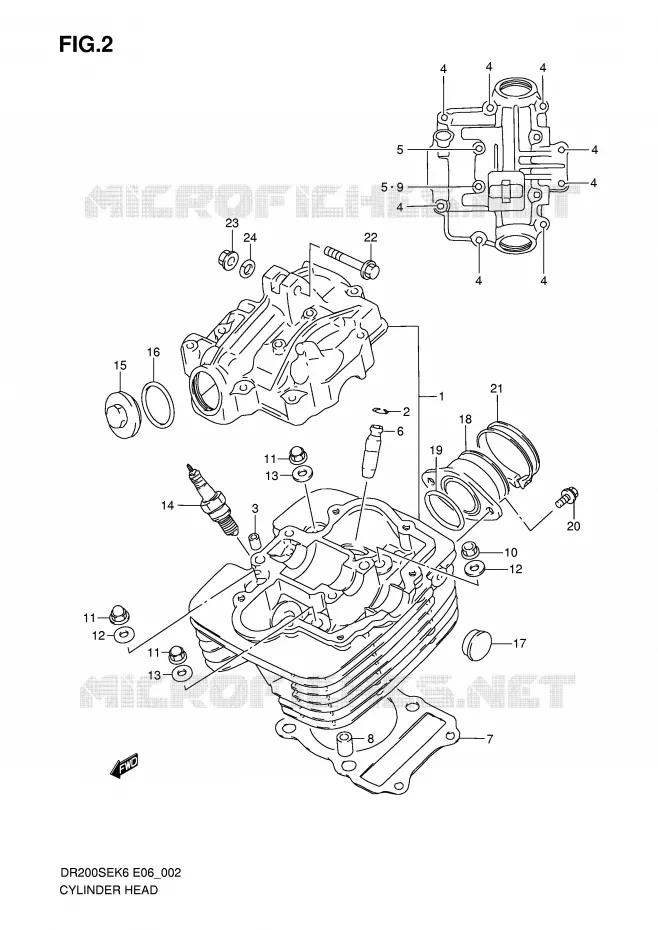 CULASSE Suzuki MOTO 200 DR 2007  DR200SEK7(E6)