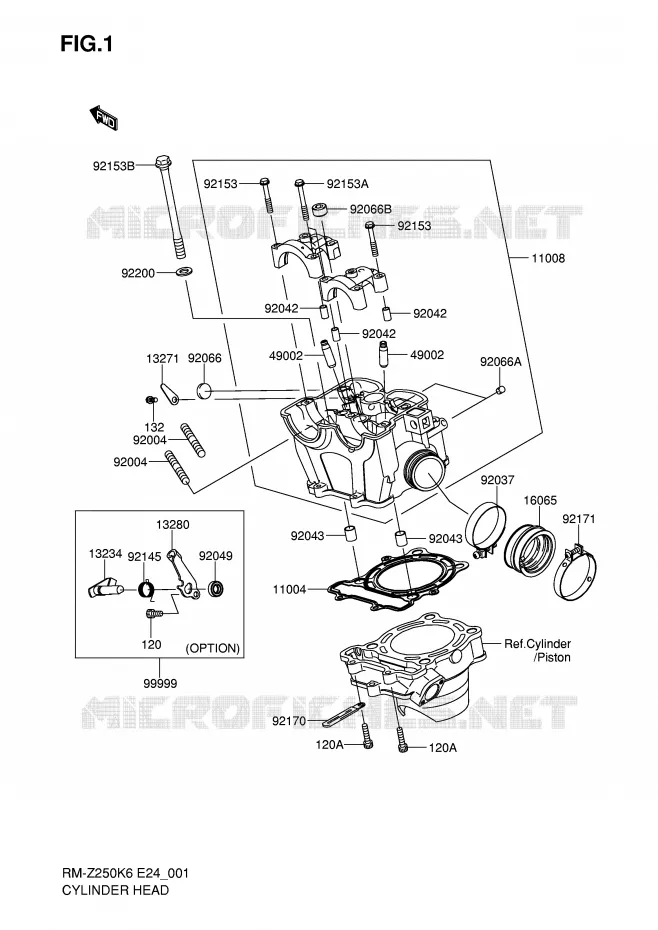CULASSE Suzuki MOTO 250 RM-Z 2006  RM-Z250K6(E24)