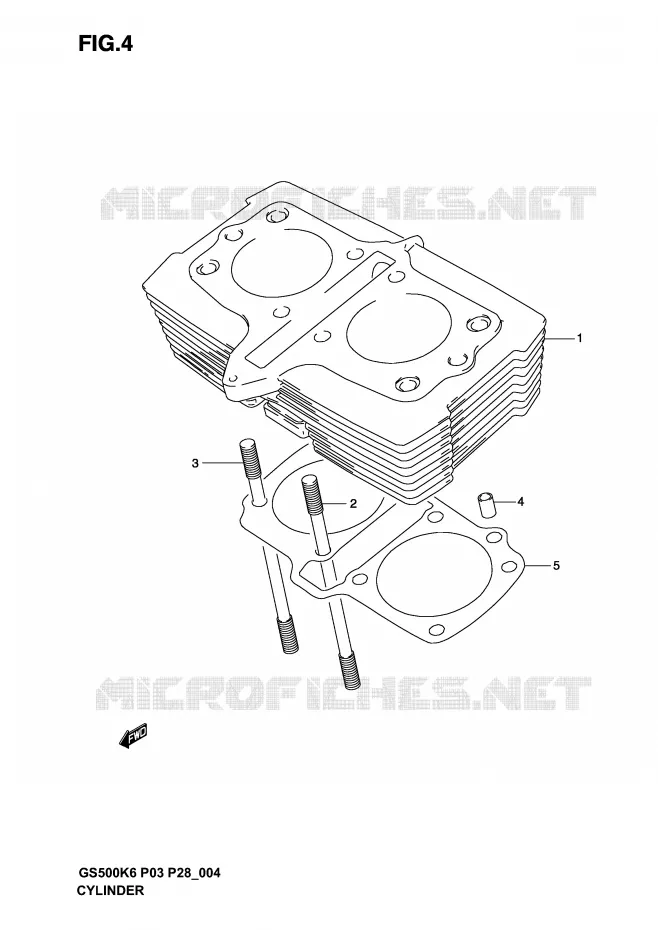 CYLINDRE Suzuki MOTO 500 GS-F 2004  GS500FK4(P3)