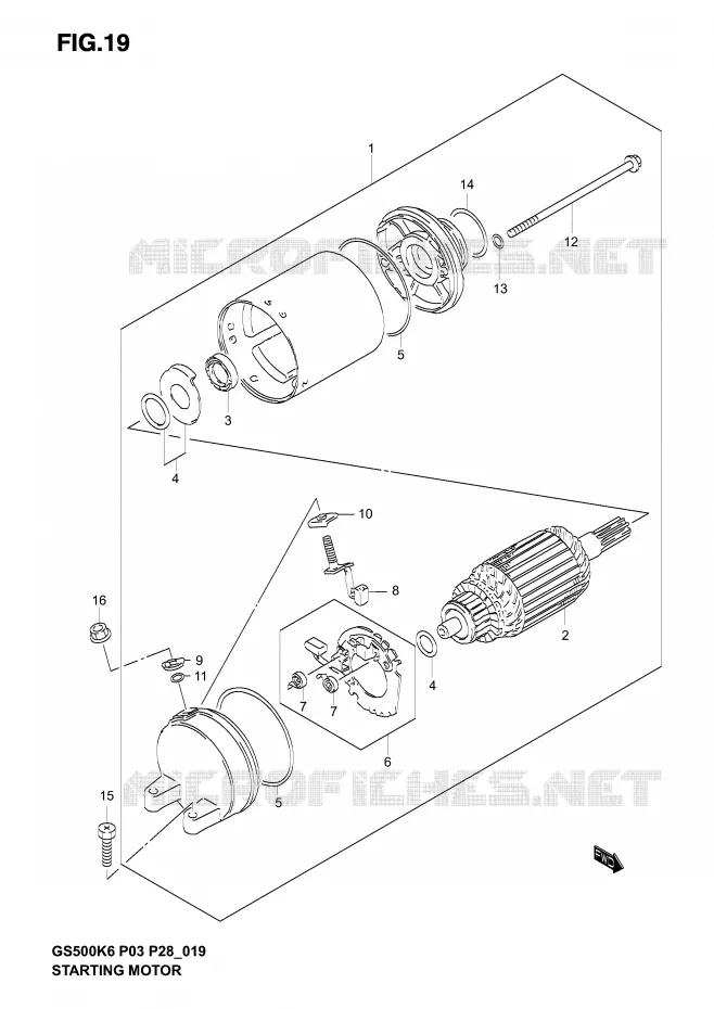 DEMARREUR Suzuki MOTO 500 GS-F 2006  GS500FK6(P3)