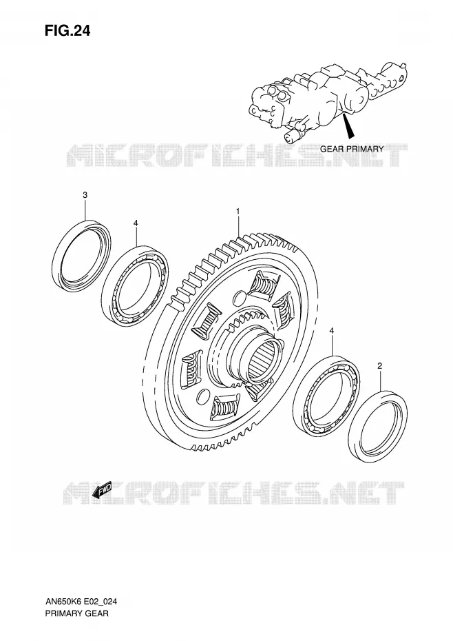 EMBRAYAGE PRIMAIRE Suzuki SCOOTER 650 BURGMAN 2008  AN650K8(E2)