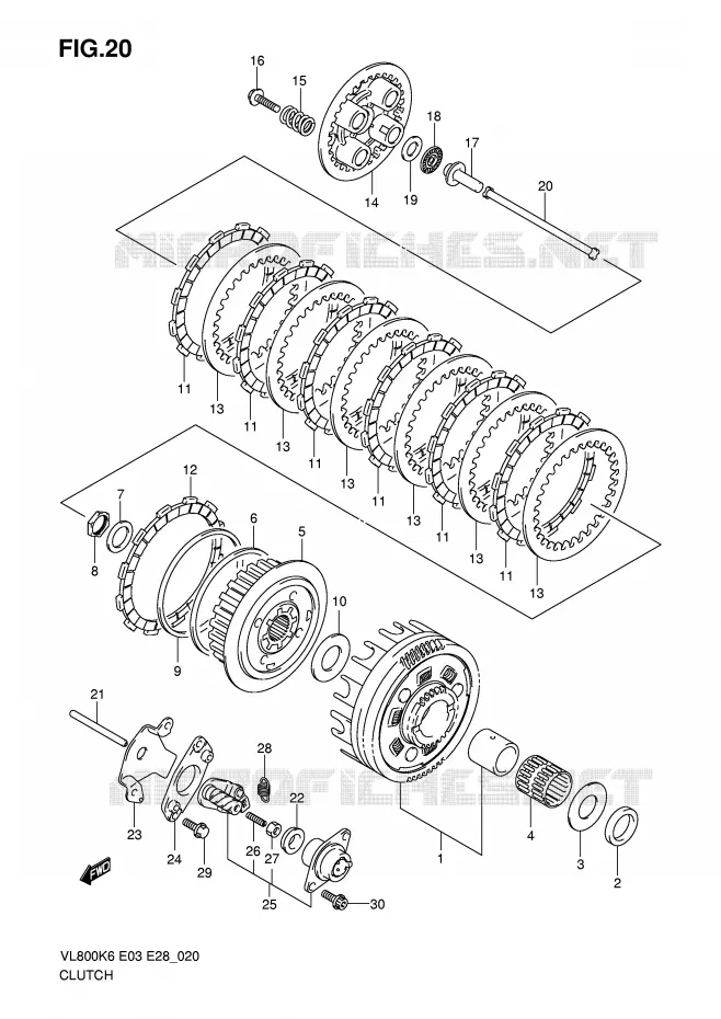 EMBRAYAGE Suzuki MOTO 800 VOLUSIA 2007  VL800K7(E3/E28)