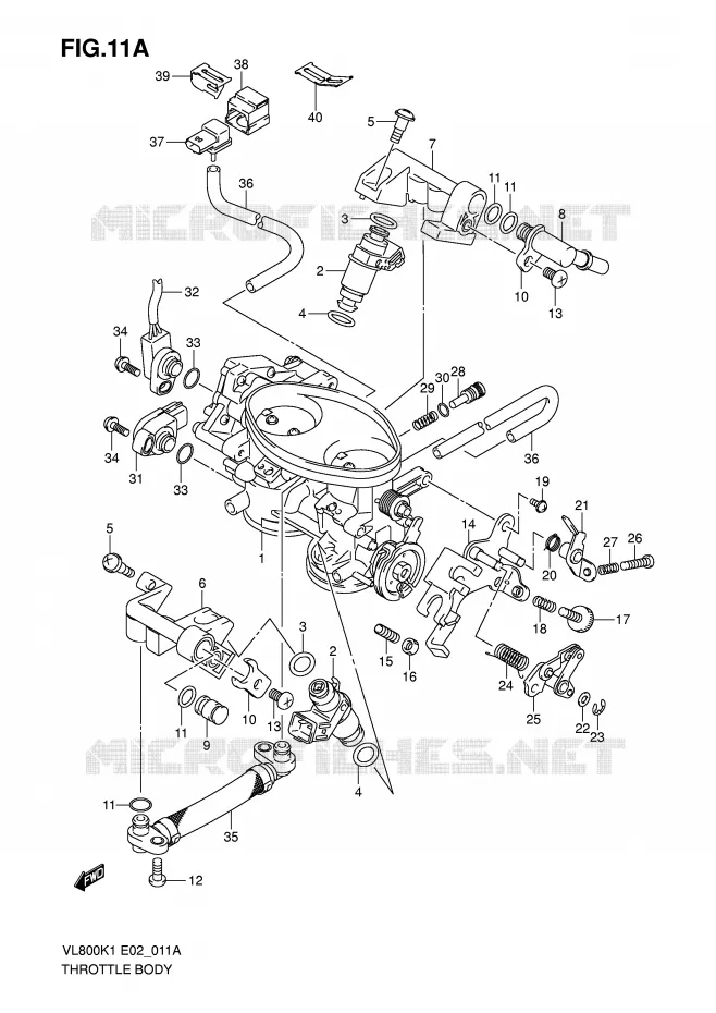 ENSEMBLE INJECTION (MODELE K5) Suzuki MOTO 800 VOLUSIA 2002  VL800K2(E2)